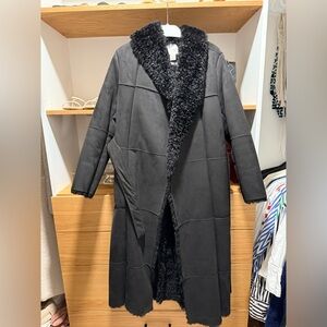 H&M belted women’s long black coat